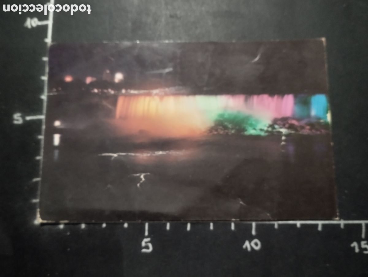 Postais: POSTAL. ESTADOS UNIDOS - AMERICAN FALLS AT NIGHT. NIAGARA FALLS, N. Y. A&Ntilde;OS 50