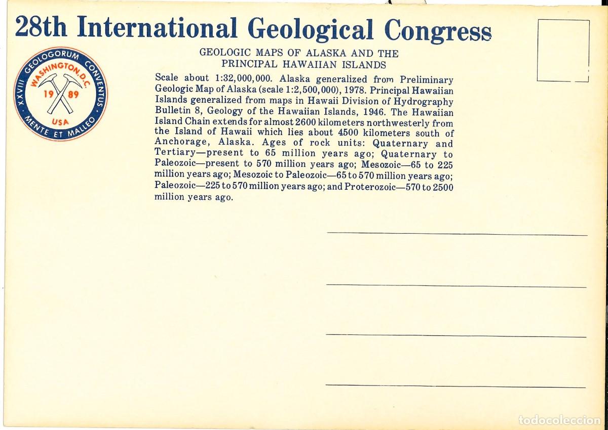 Postales: Postal del mapa geol&oacute;gico de Alaska e islas Hawaii - Foto 2