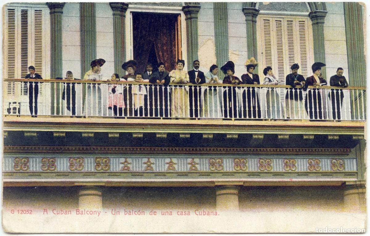 Postales: CUBA ANTIGUA POSTAL - UN BALC&Oacute;N DE UNA CASA CUBANA - A CUBAN BALCONY