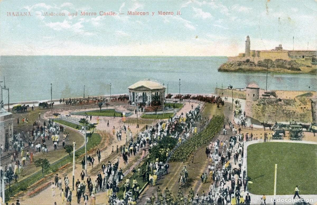 Postales: CUBA ANTIGUA POSTAL - HABANA - MALEC&Oacute;N Y MORRO II - MALECON AND MORRO CASTLE