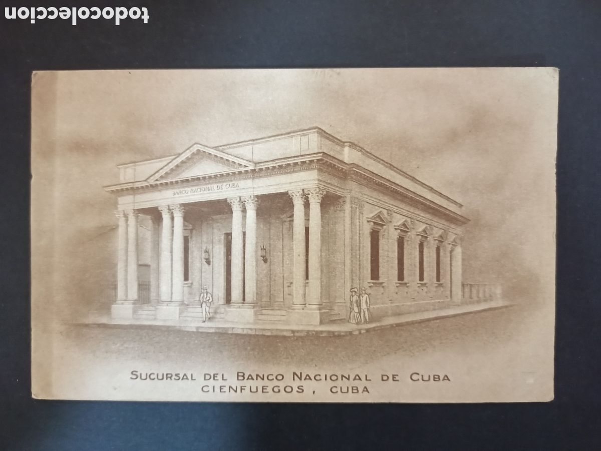 Postales: . Postal antigua. Sucursal Banco Nacional Cienfuegos, Cuba.