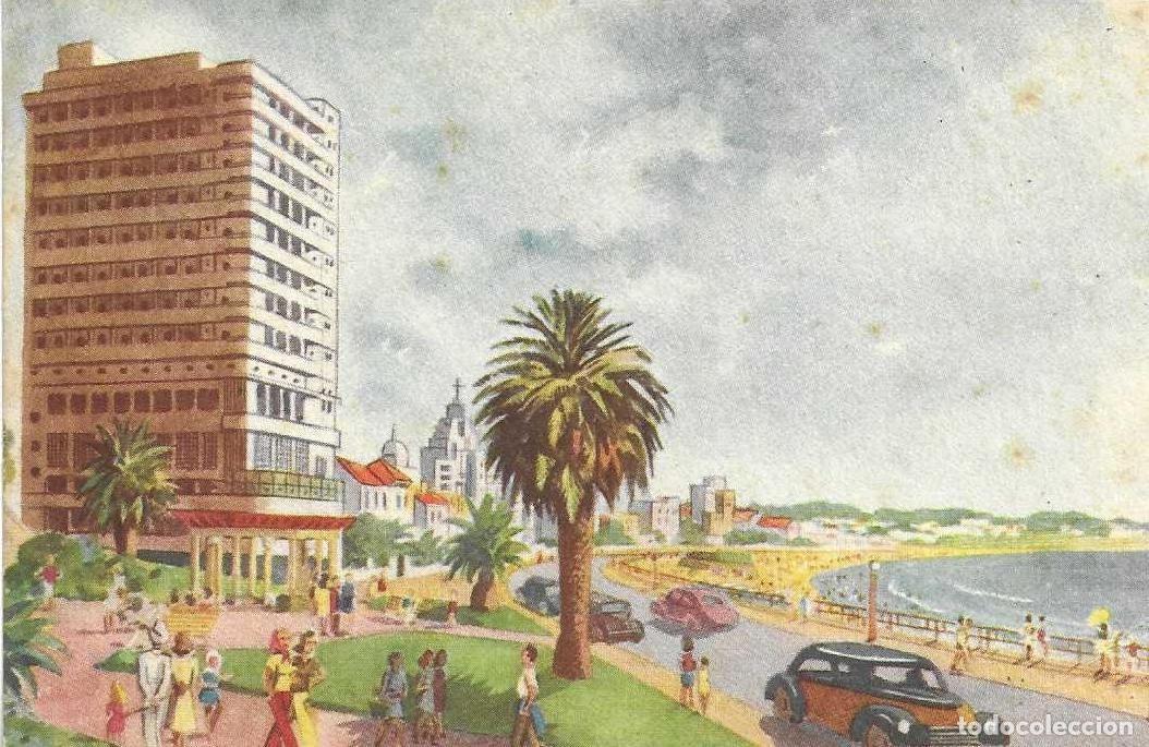 Postales: MONTEVIDEO - nº 17. POCITOS (LA RAMBLA) - (R. O. DEL U.) - ESCRITA
