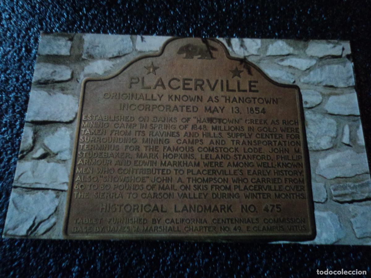 Cartoline: placerville, campamento minero, conocido anteriormente como hangtown