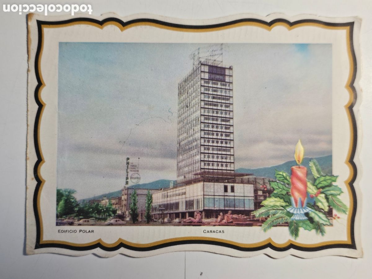 Postales: Postal troquelada de Caracas, Venezuela edificio Polar. - Foto 1