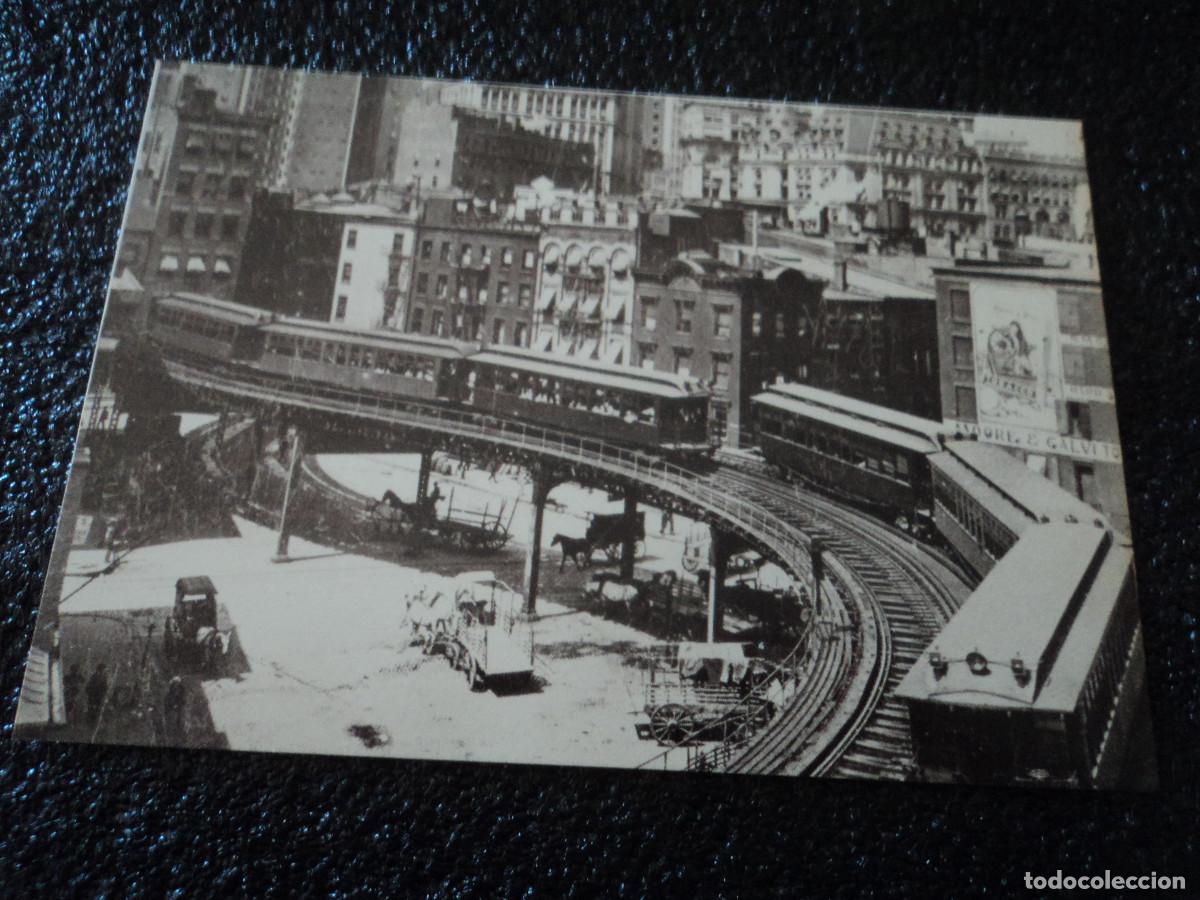 Cartoline: the s-curve of the 3rd ave., el at coenties slip, 1904, reditada 1976
