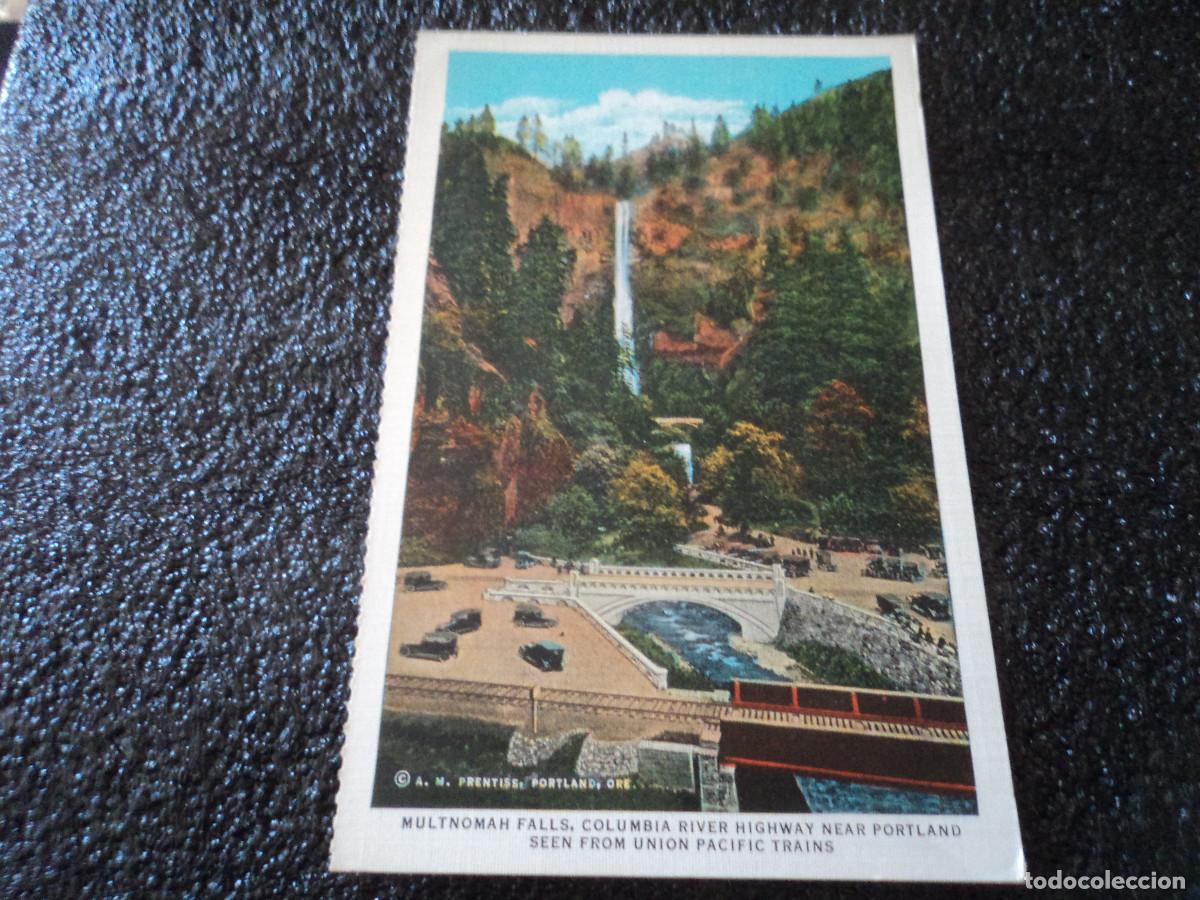 Cartoline: multnomah falls columbia river highway near portland seen from union pacific trains