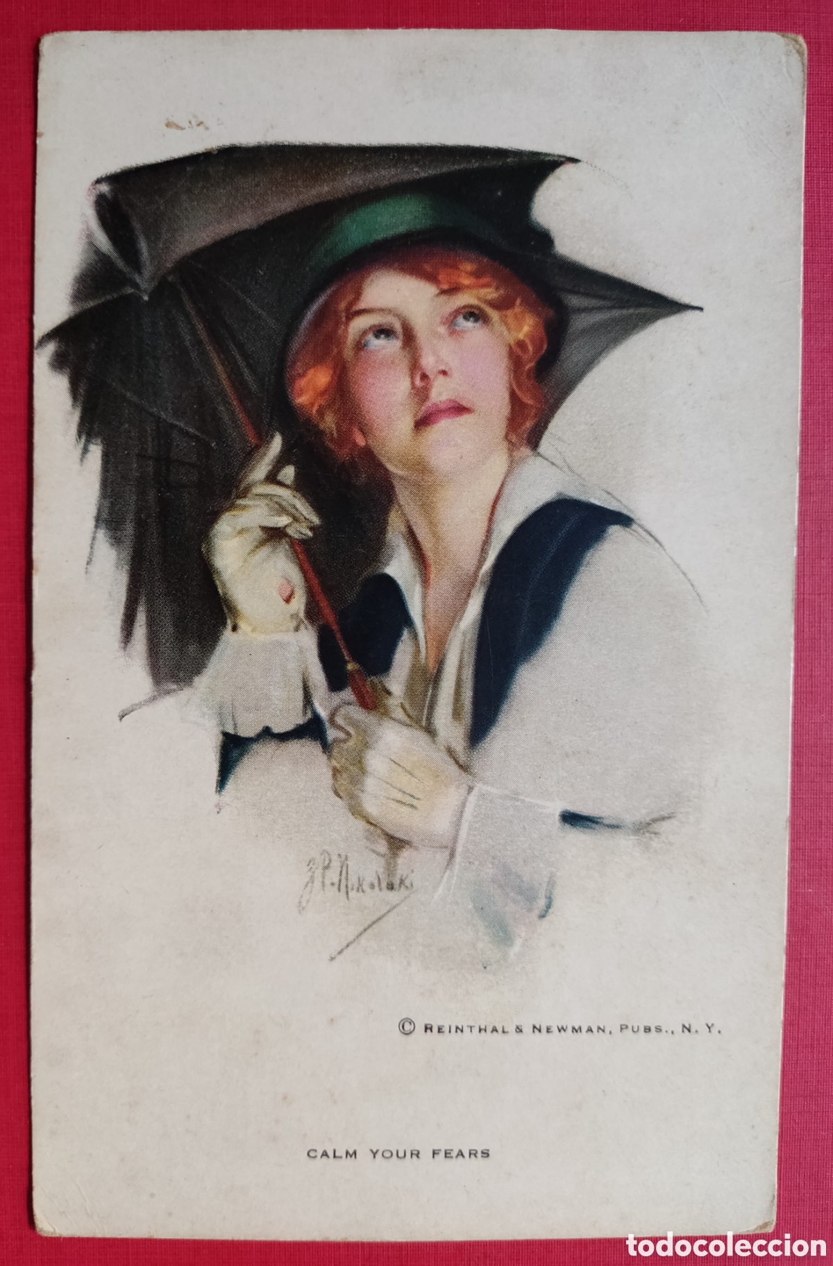 Postales: CLASSIC LADY OLD POSTCARD ILLUSTRATED C. 1920 - Foto 2