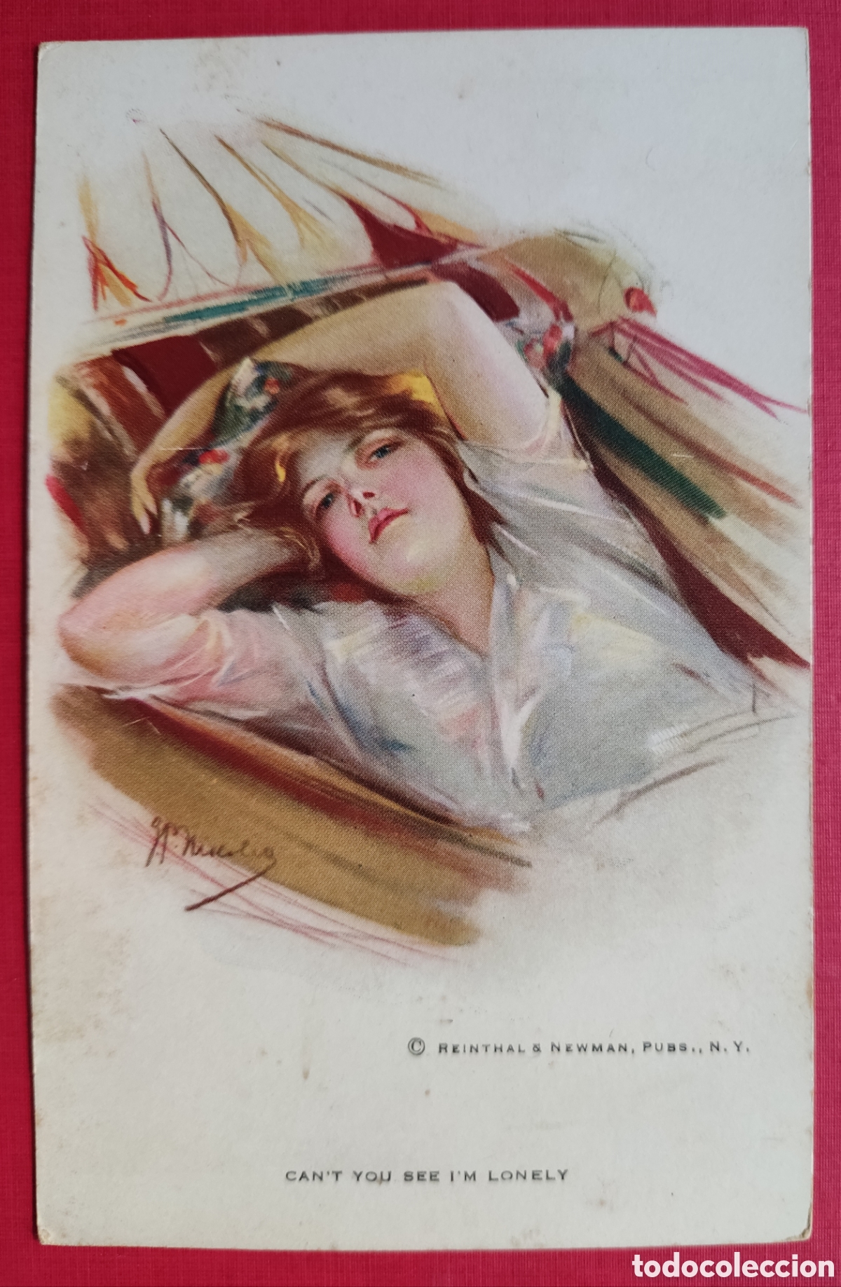 Postales: CLASSIC LADY OLD POSTCARD ILLUSTRATED C. 1920 - Foto 3