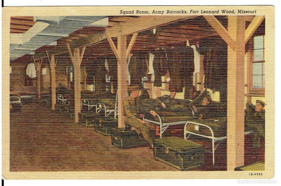 Cartes Postales: EEUU, SQUAD ROOM, ARNY BARRACKS, FOR LEONARD WOOD, MISSOURI, SIN CIRCULAR