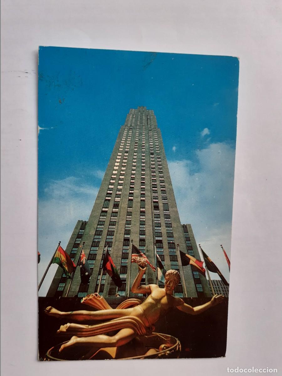 Postales: POSTAL - NUEVA YORK EDIFICIO RCA EL EDIFICIO M&Aacute;S ALTO DEL ROCKEFELLER CENTER - ESCRITA - Foto 1