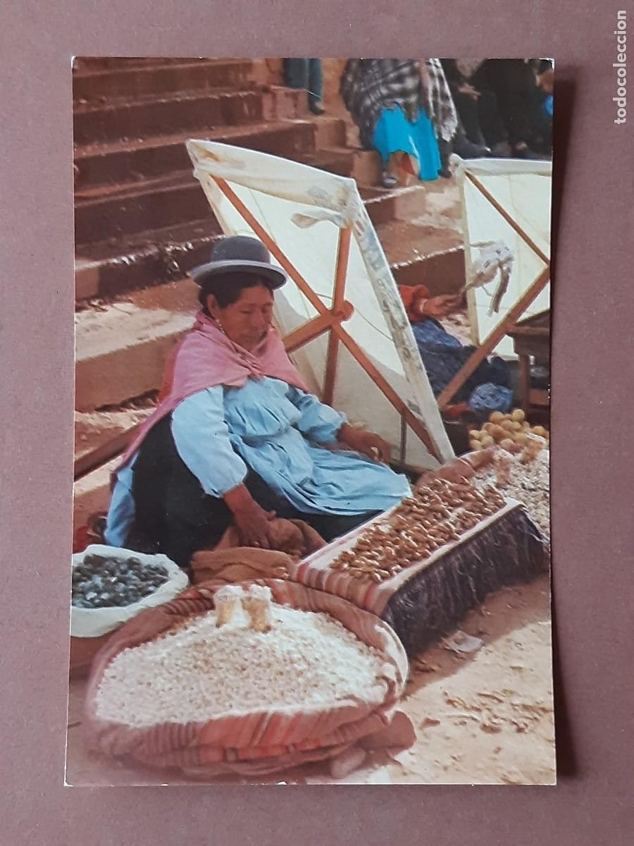 Postais: POSTAL 5 MISIONES SALESIANAS. INDIA DE LA CORDILLERA. MERCADO. CHIMBOTE. PER&Uacute;. 1964. SIN CIRCULAR.