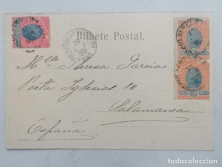Postales: POSTAL PUERTO DE SANTOS-BRASIL, CIRCULADA 1908 - Foto 2