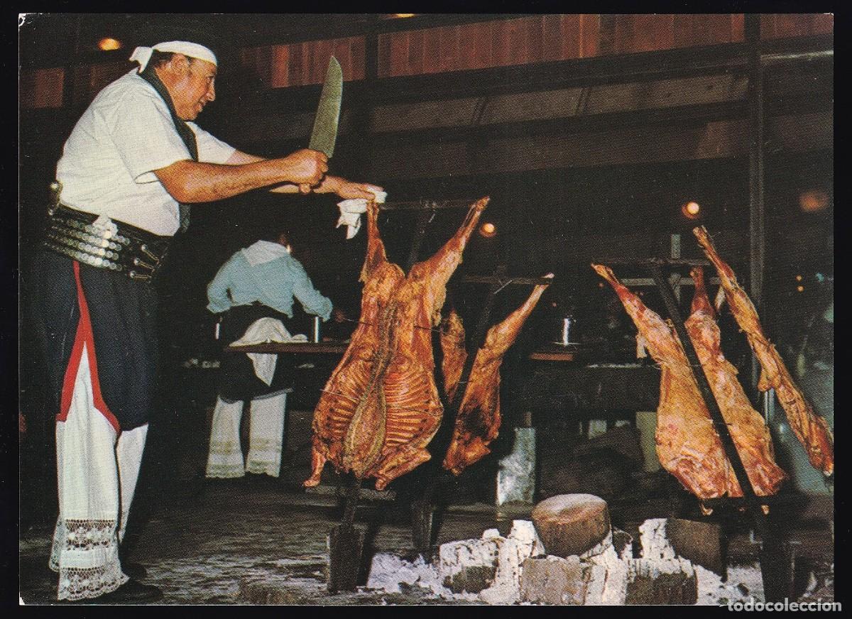 Postais: Argentina. Folklore argentino. *Asado criollo* Magrini n&ordm; 726. Nueva.