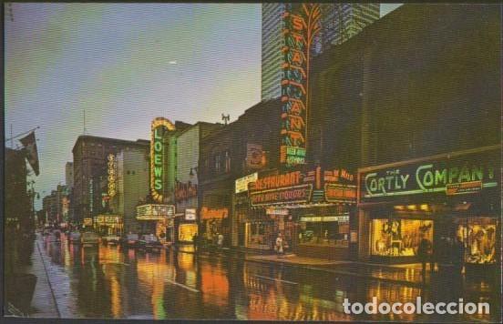 Cartes Postales: postal ST. CATHERINE ST. AT NIGHT MONTREAL CANADA POST CARD