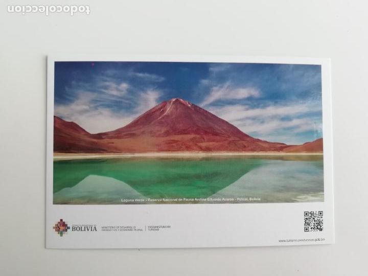 Cartes Postales: Postal Laguna Verde Reserva Nacional de Fauna Andina Eduardo Avaroa Potos&iacute; Bolivia Turismo