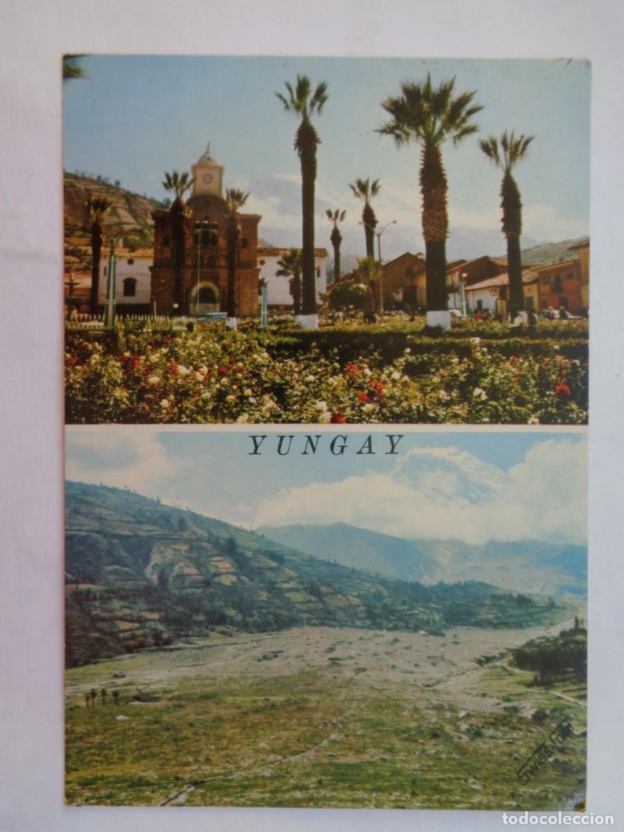 Postcards: POSTAL DE YUNGAY ( PERU ) : ANTES Y DESPUES DEL TERREMOTO , 1973
