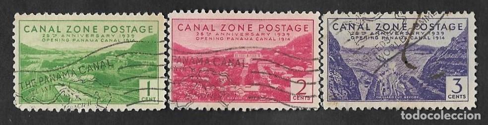 Postcards: SD)1939 PANAMA 30TH ANNIVERSARY OF THE INAUGURATION OF THE CANAL, 3 USED STAMPS