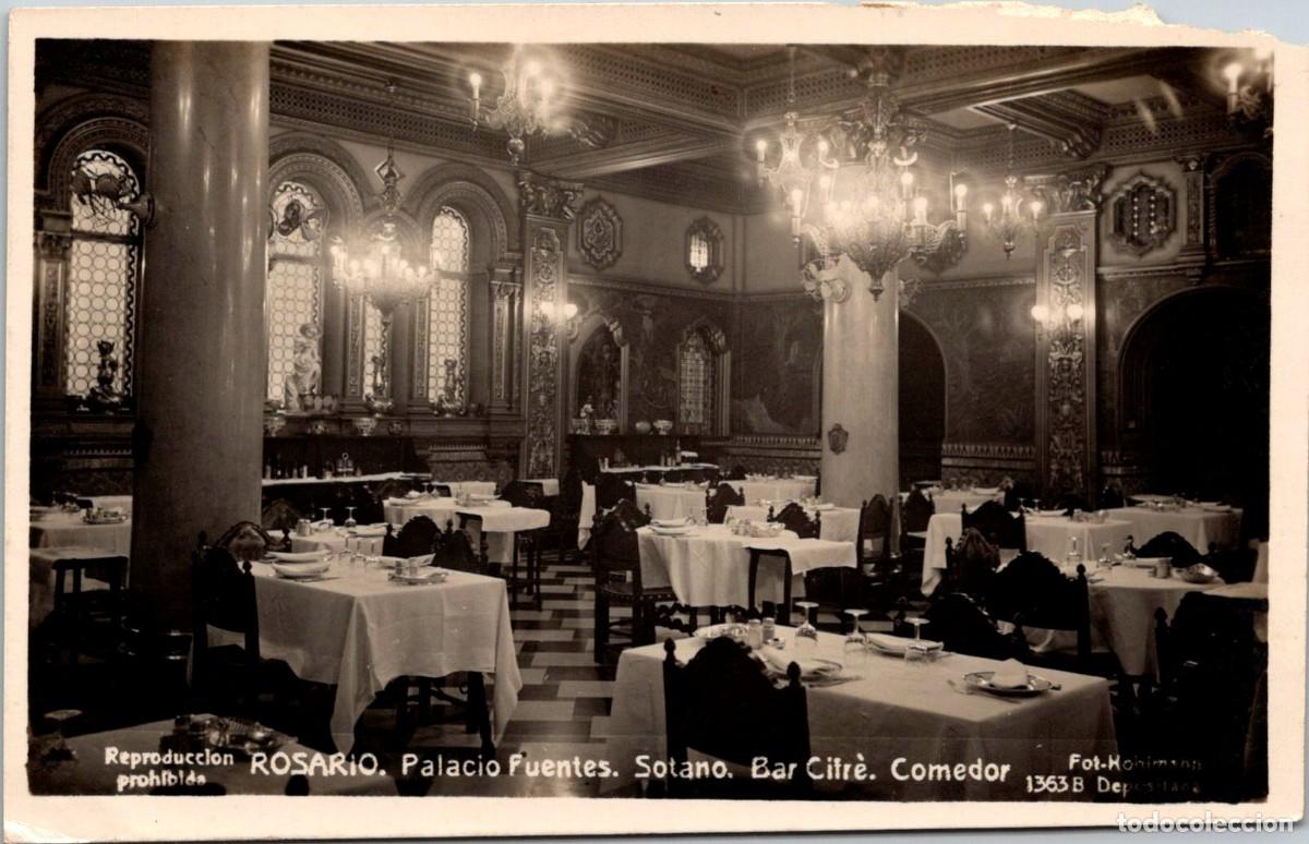 Postcards: Argentina - Rosario - Palacio Fuentes - S&oacute;tano - Bar Cifr&eacute; - Comedor - n&ordm; 1363B - 135x86mm
