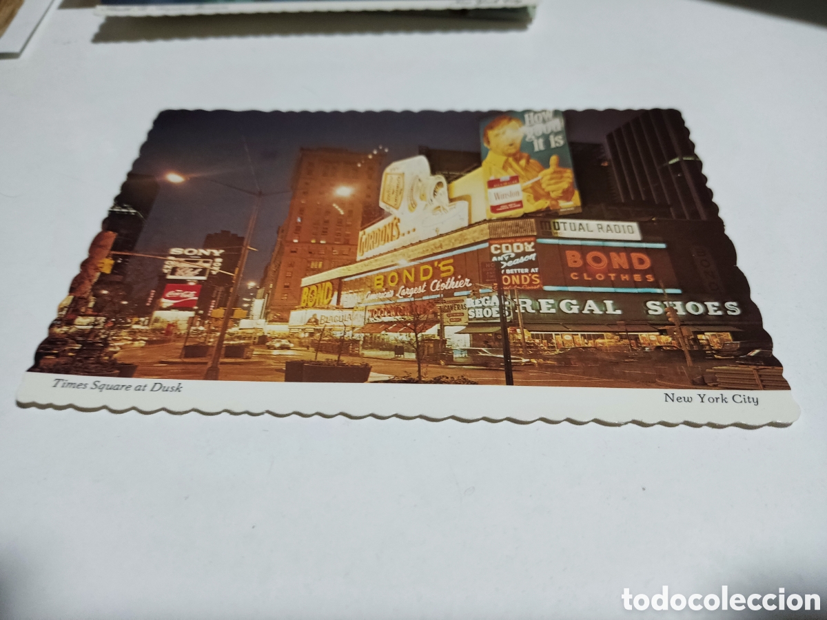 Postais: Postal Times square at dusk New York City, publicidad Winston Coca Cola