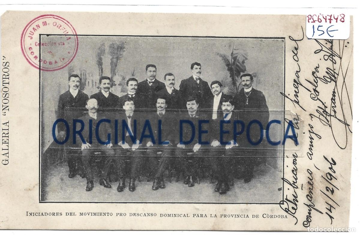 Postales: (PS-64748)POSTAL INICIADORES DEL MOVIMIENTO PRO DESCANSO DOMINICAL PARA LA PROVINCIA DE CORDOBA(AR)