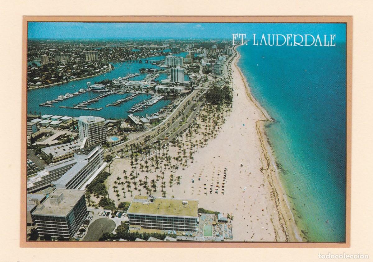 Postcards: ESTADOS UNIDOS. FORT LAUDERDALE (FLORIDA). PLAYA, HOTELES YANKEE CLIPPER Y BAHIA MAR. YACHT BASIN