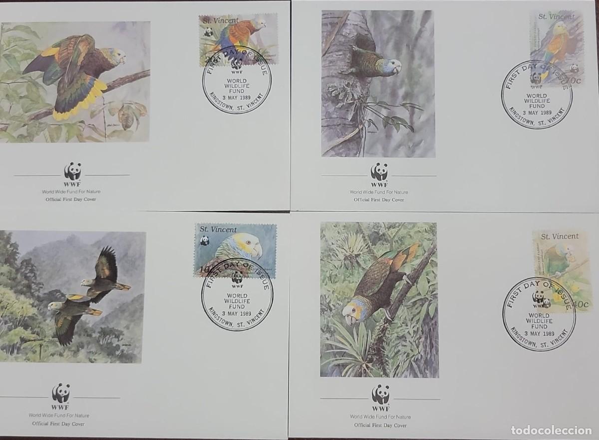 Postkarten: D)1989, SAN VICENTE, SET OF 4 FIRST DAY COVERS, ISSUE, WORLD NATURE PROTECTION - SAN VICENTE AMAZONI