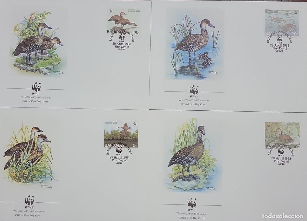 Postkarten: D)1988, BAHAMAS, SET OF 4 FIRST DAY COVERS, ISSUE, WORLD FUND FOR THE PROTECTION OF NATURE, WWF, EL