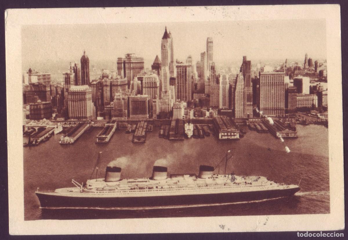 Postkarten: POSTAL NORMANDIA - BUQUE DE FRANCIA A AM&Eacute;RICA - 1939 - CIRCULADA