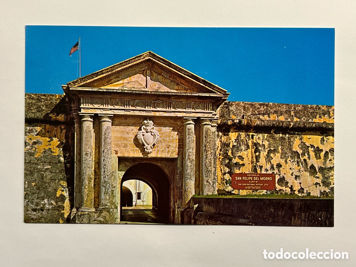 Cartes Postales: SAN JUAN Puerto Rico. Postal Entrada principal y salida del Castillo del Morro (h.1980?) S/C