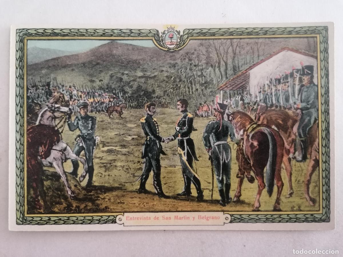 Postcards: POSTAL PATRIOTICA ARGENTINA, ENTREVISTA DE SAN MARTIN Y BELGRANO