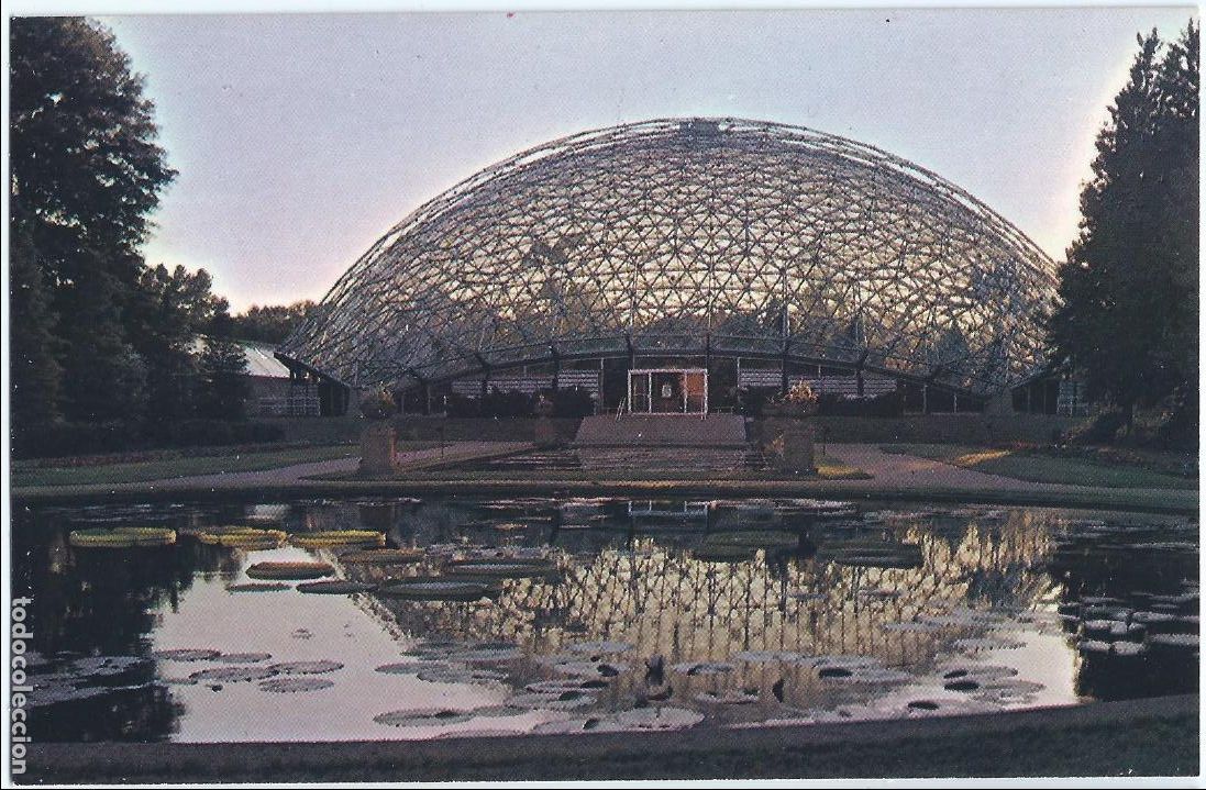 Postais: The Climatron - Missouri Botanical Garden - St. Louis - Lusterchrome (60's / 70's) &iexcl;Impecable!