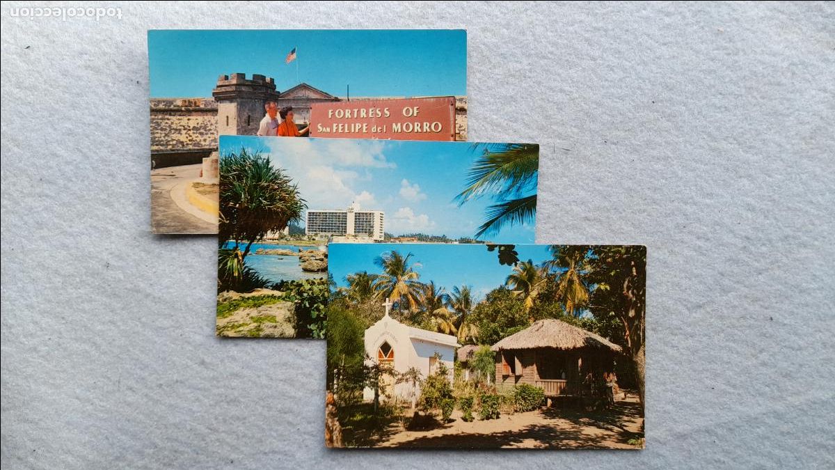 Postcards: Lote de 3 Postales de Puerto Rico.