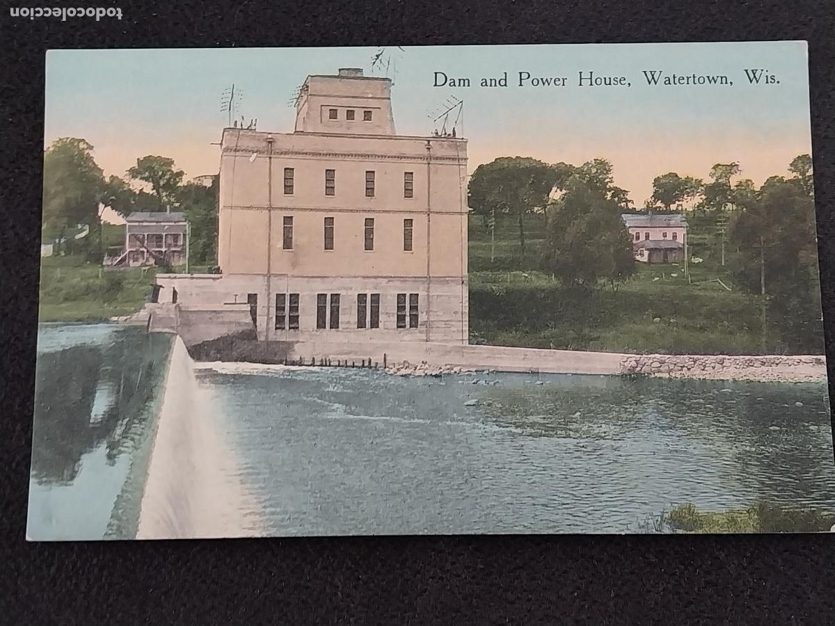 Cartes Postales: DAM POWER HOUSE WATERTOWN WISCONSIN 1925 ED KROPP CO ESCRITA