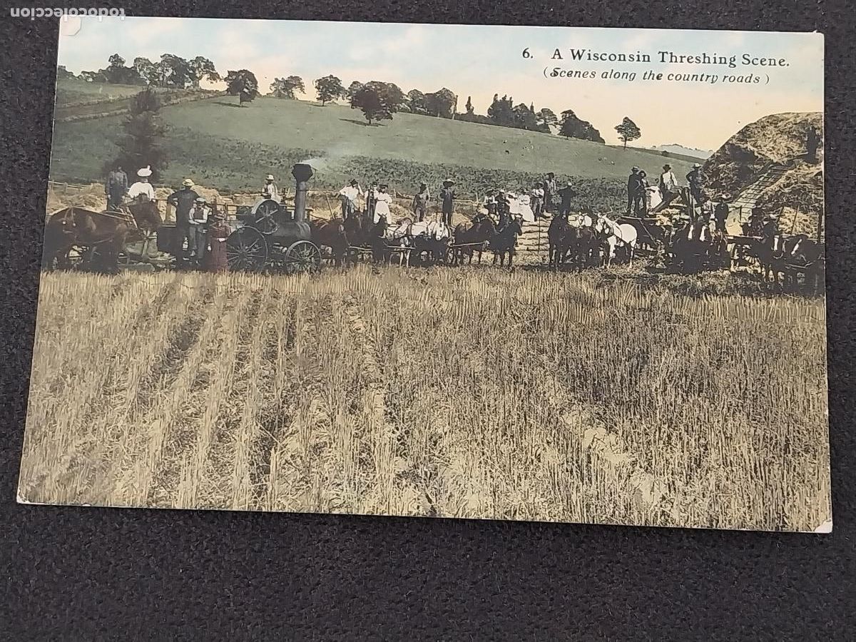 Postcards: WISCONSIN THRESING SCENE 1925 APROX ED BISHOP P POST SC COLOREADA TRABAJO CAMPO