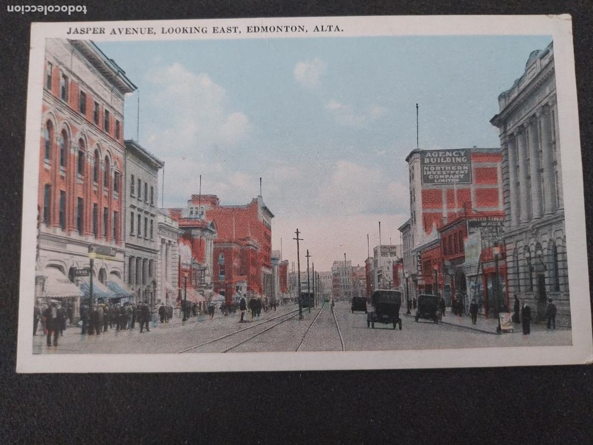 Postais: EDMONTON ALTA JASPER AVENUE LOOKING EAST ANIMADA ED QUALITY SC 1920 APROX