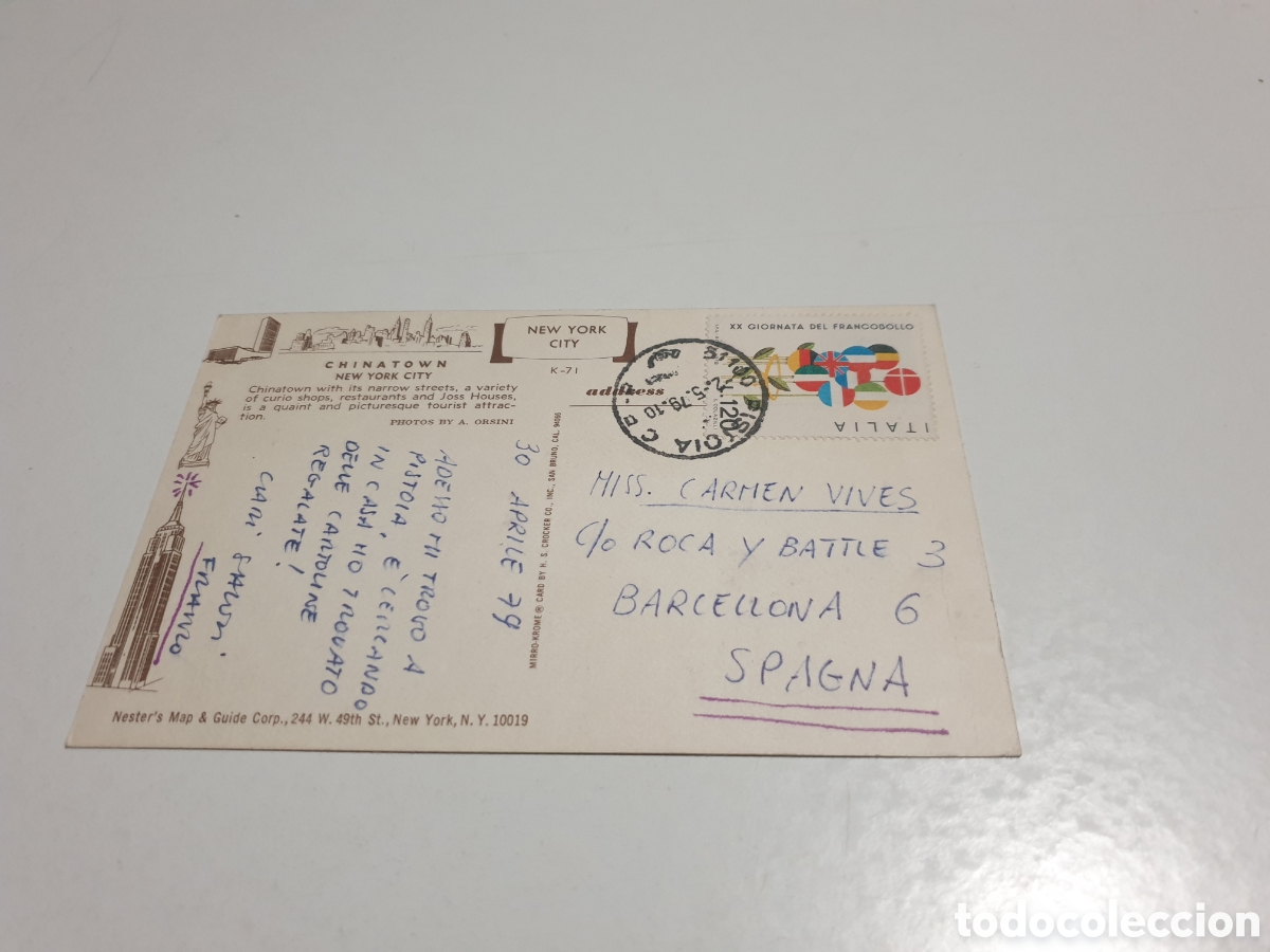 Postales: Postal Chinatown New York - Foto 2