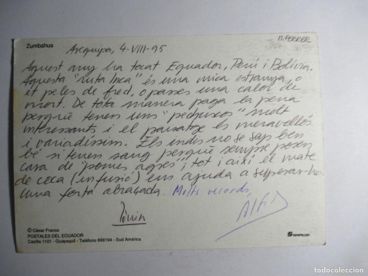Postales: Zumbahua - Ecuador - Escrita - Foto 2