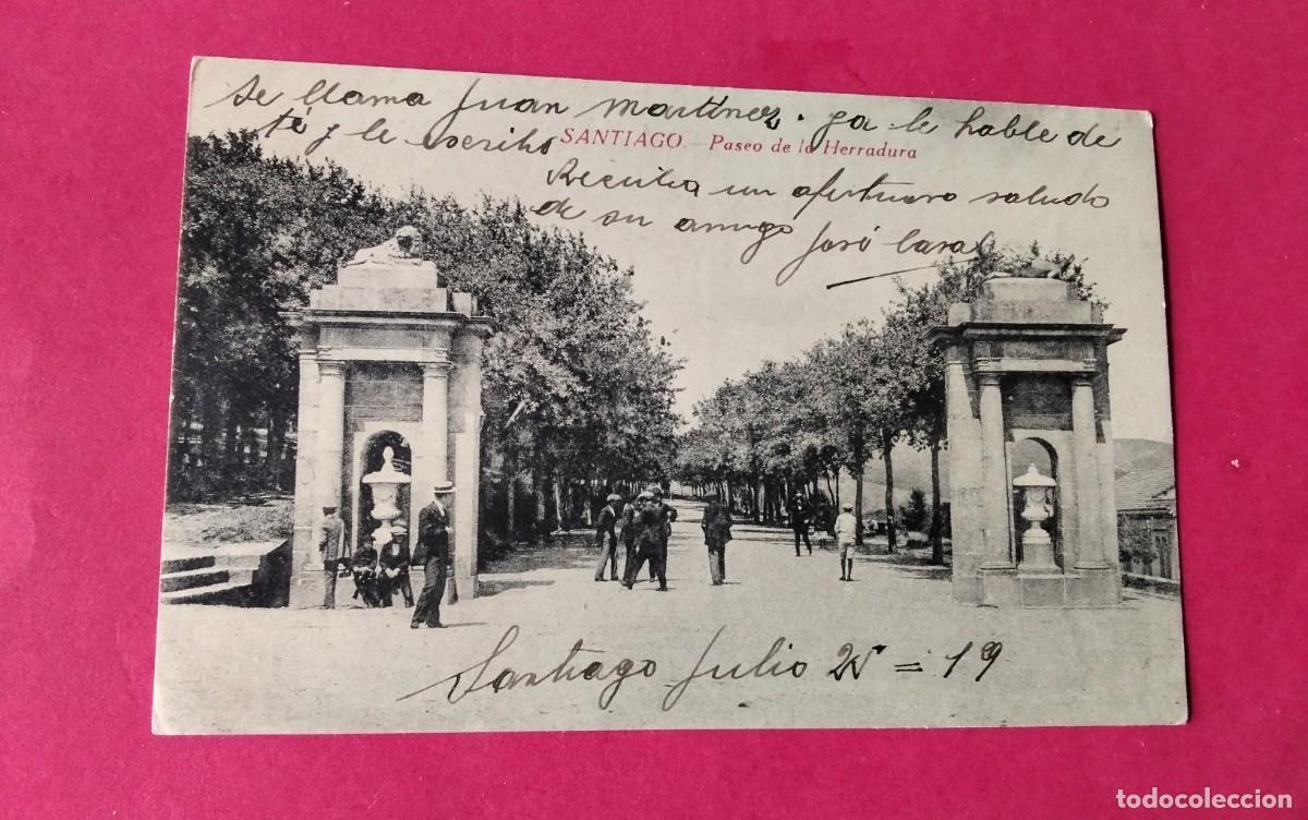 Postales: SANTIAGO , POSTAL ANTIGUA , BLANCO Y NEGRO - Foto 1