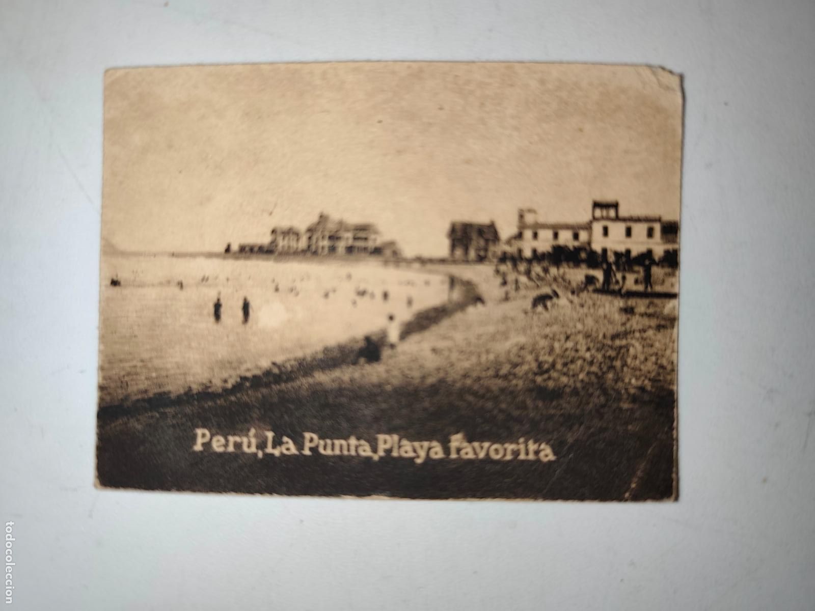 Postais: POSTAL ORIGINAL DECADA DE LOS A&Ntilde;OS 30. PERU, LA PUNTA, PLAYA FAVORITA. LEER