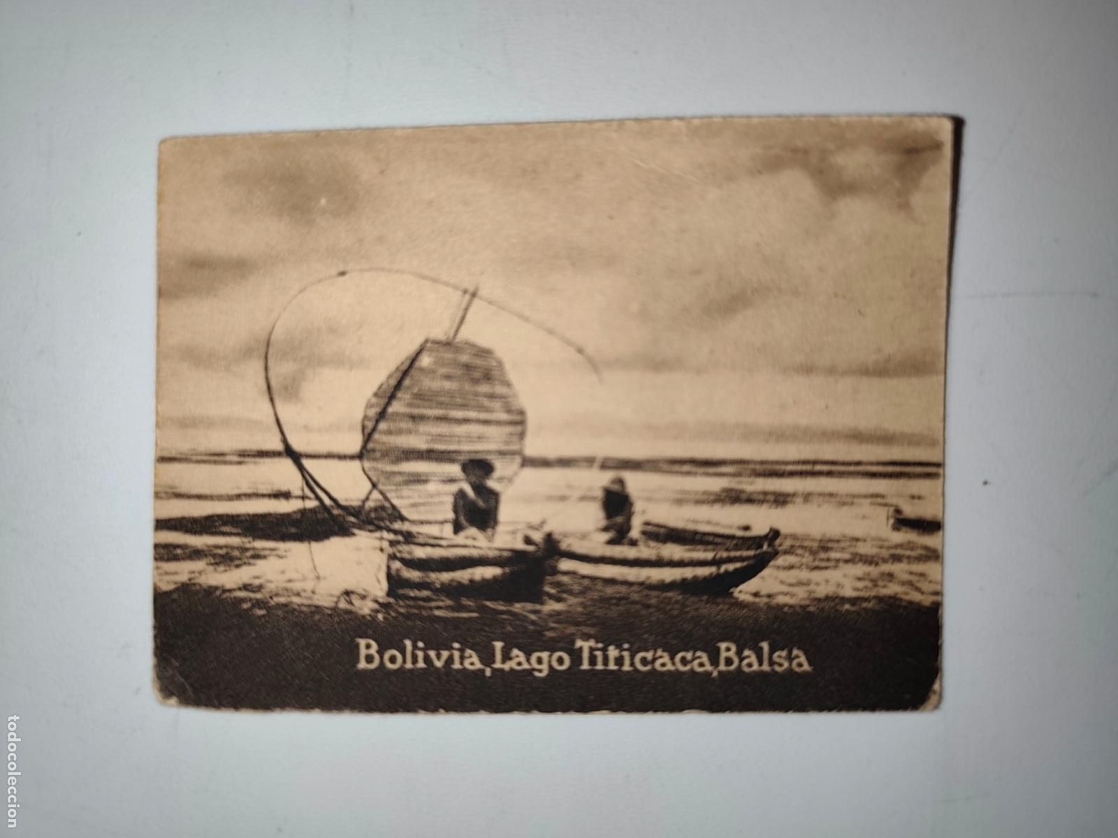 Postales: POSTAL ORIGINAL DECADA DE LOS A&Ntilde;OS 30. BOLIVIA, LAGO TITICACA, BALSA. LEER