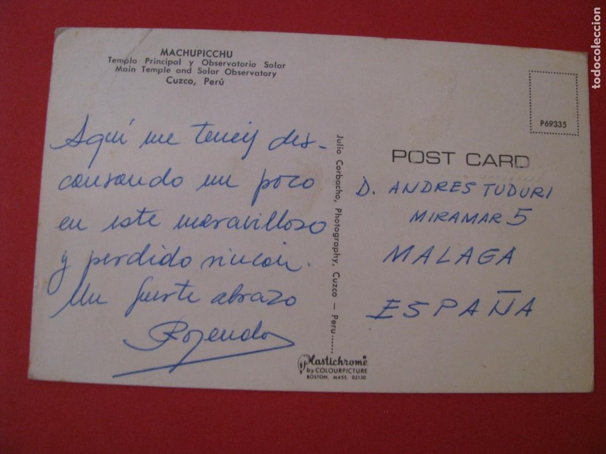 Postales: POSTAL DE PERU. MACHIPICHU. CIRCULADA. - Foto 2