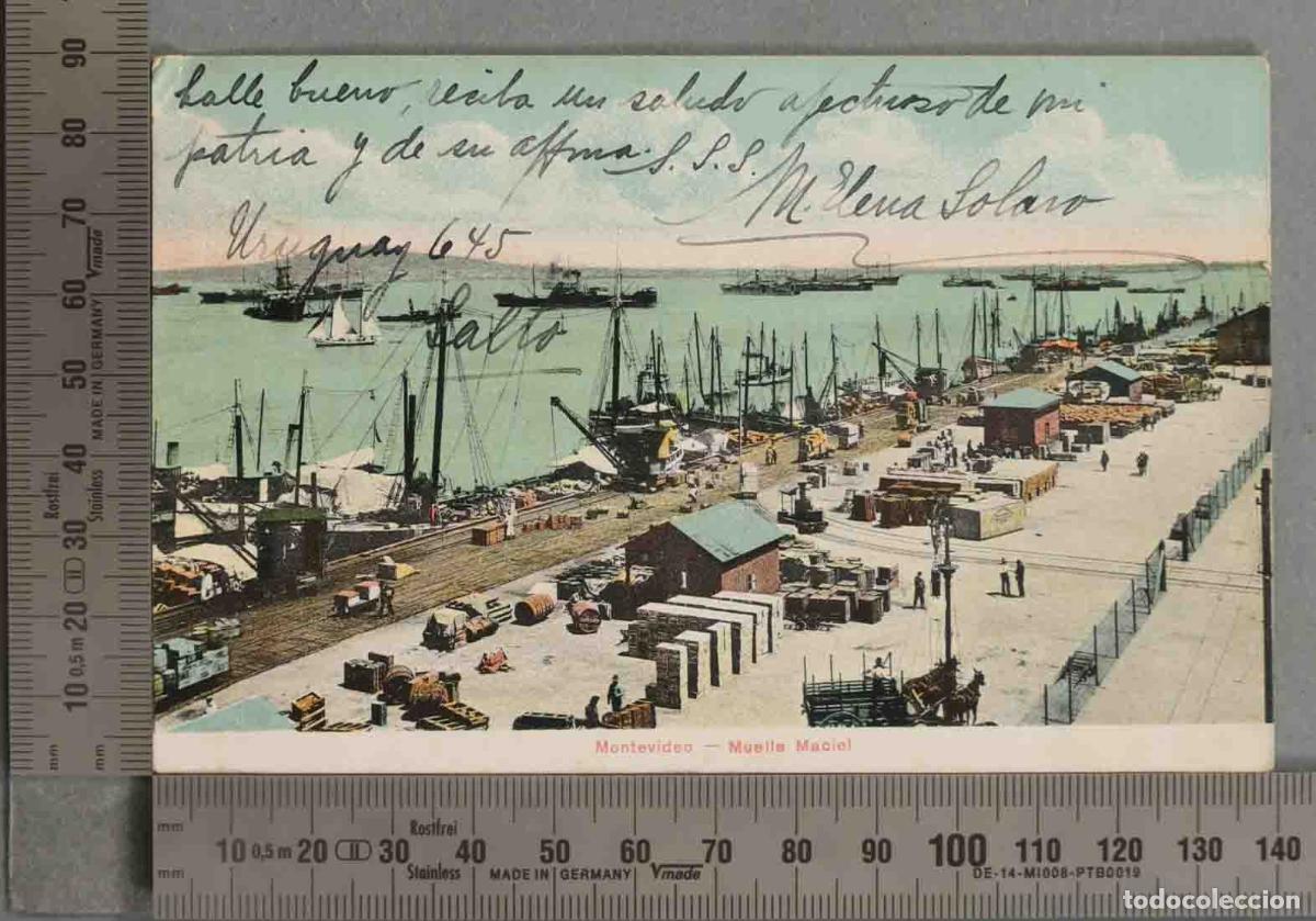 Postales: POSTAL. URUGUAY MONTEVIDEO MUELLE MACIEL - Foto 1