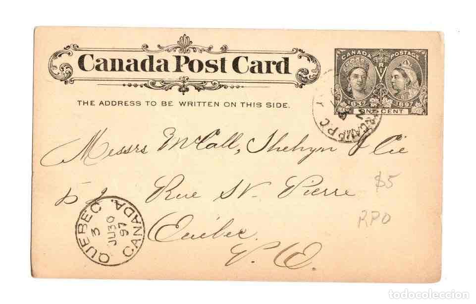 Postales: CANADA POST CARD. QUEBEC A&Ntilde;O 1897 - Foto 1
