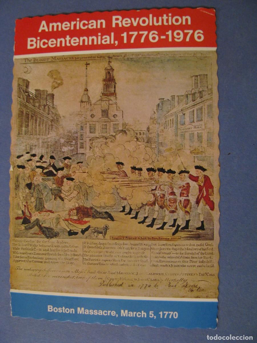 Postales: POSTAL DE EE.UU. BOSTON MASSACRE. CIRCULADA 1977 - Foto 1