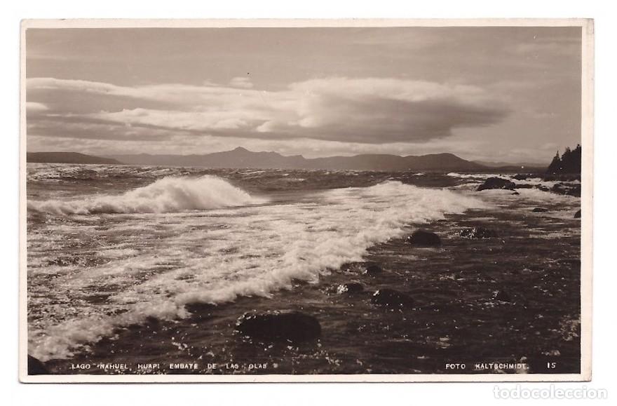 Postales: Argentina. Lago Nahuel Huapi. Embate de las olas. - Foto 1