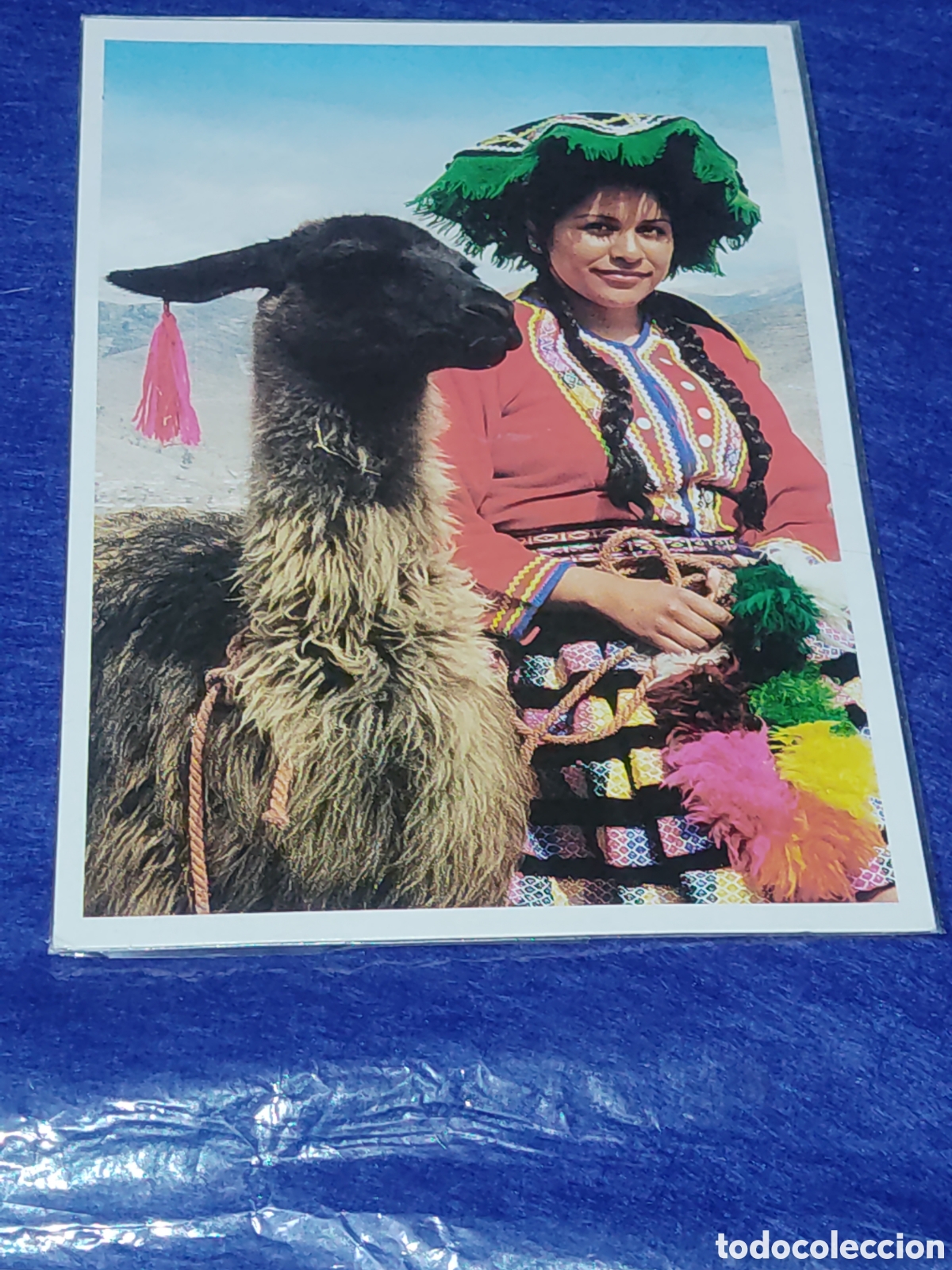 Postales: Postal antigua & Cusque&ntilde;a con Llama - Per&uacute;. - Foto 1