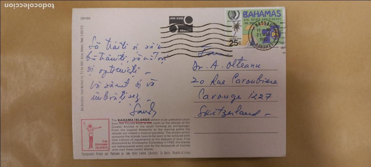 Postales: BAHAMA ISLANDS. 1985. POSTAL - Foto 2