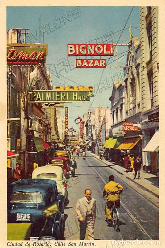 Postales: Postal de la Ciudad de Rosario de Argentina 1957 - Calle San Martin - Escrita
