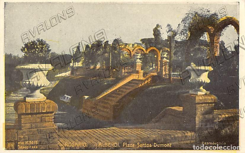 Postales: Postal de la Ciudad de Rosario de Argentina A&ntilde;os 50 - Alberd&iacute;, Plaza Santos Dumont