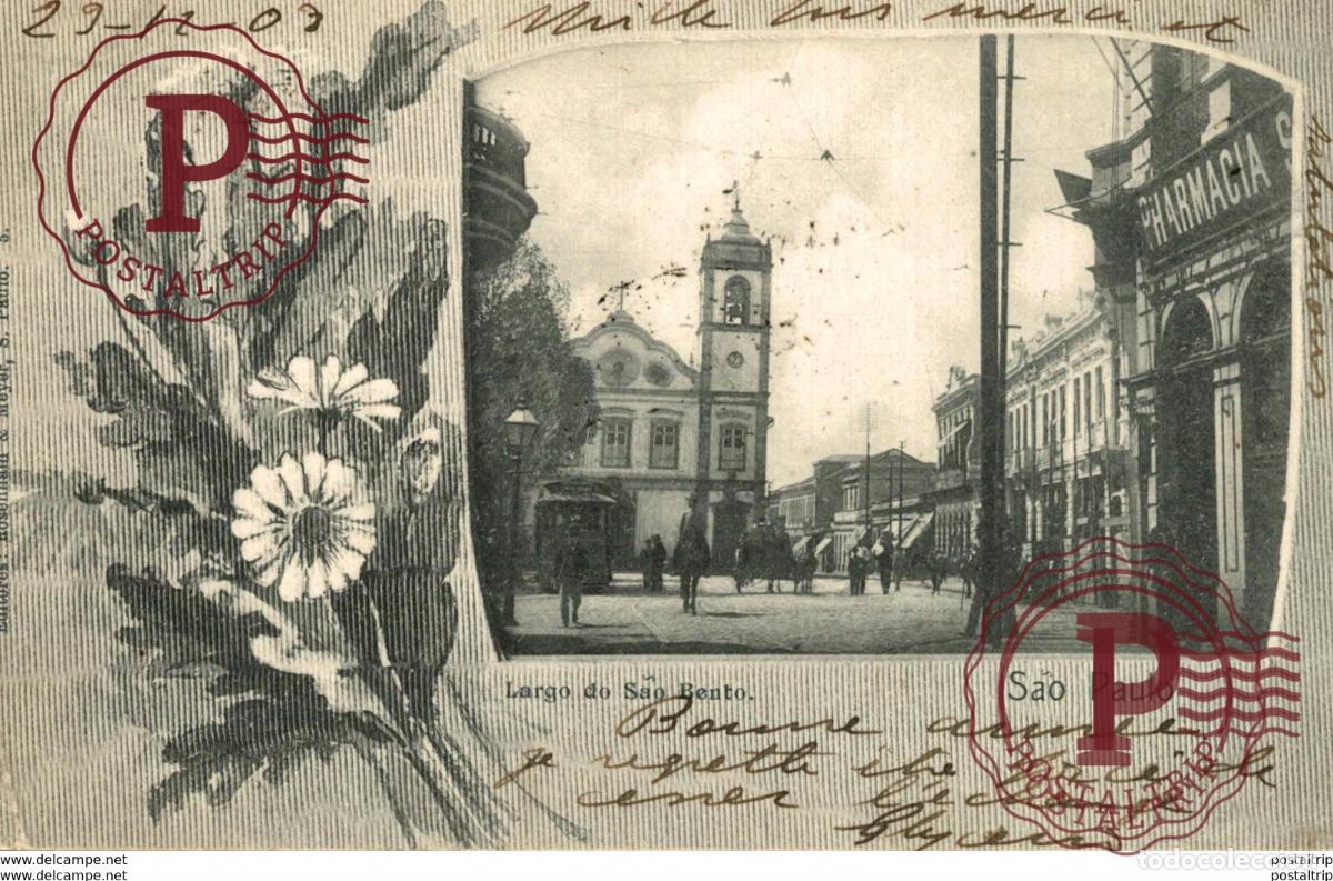Postales: BRASIL BRAZIL. SAO PAULO. LARGO DO SAO BENTO